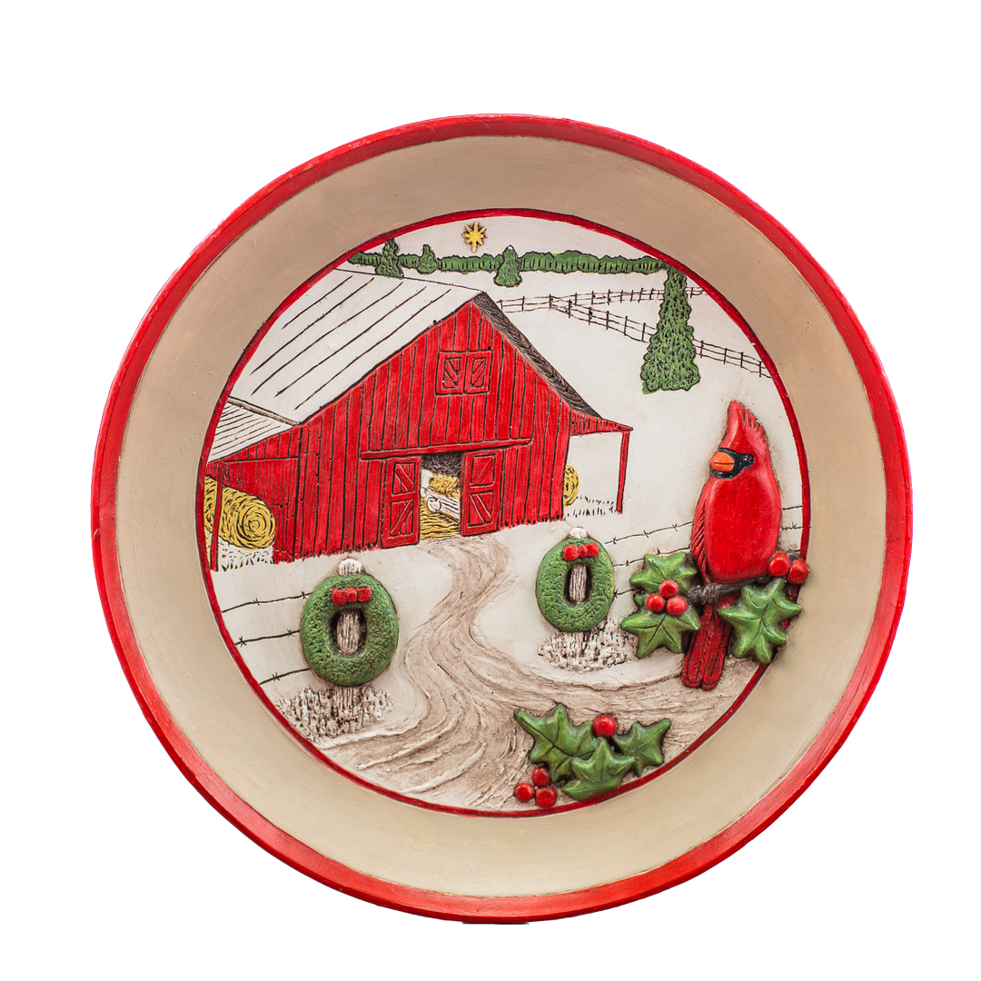 Comfort Bowl with Barn and Cardinal *CM