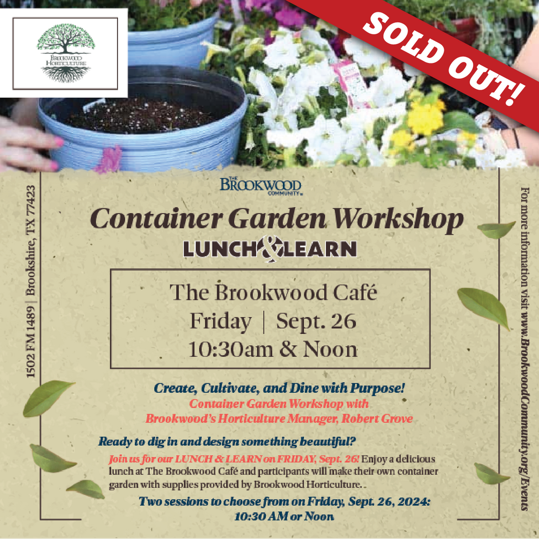 Container Garden Workshop Lunch & Learn Sept. 26