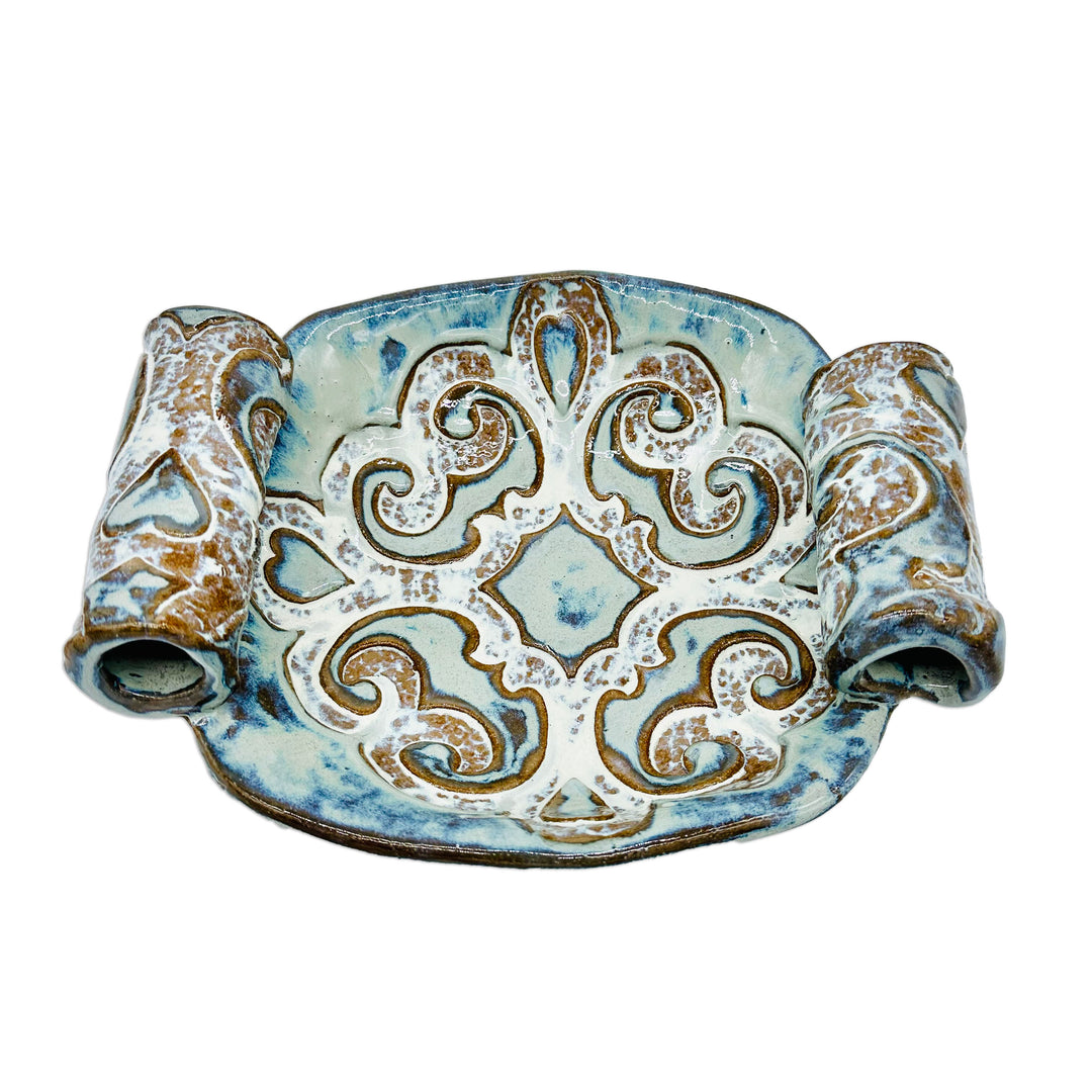 Bowl Square Scroll With Handles