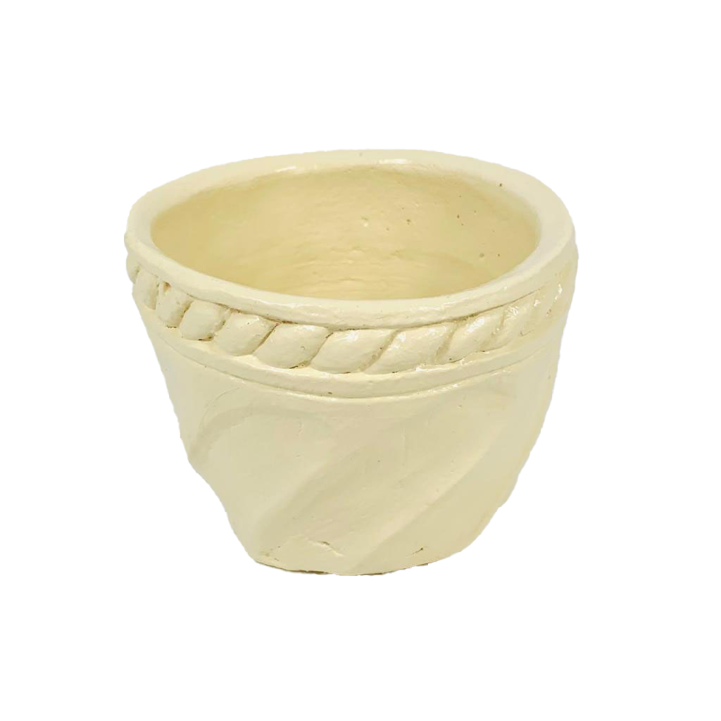 Planter Fluted White 4" *CM