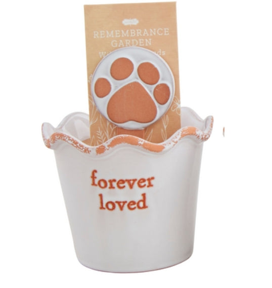 Paw Print Remembrance Garden Pot Set
