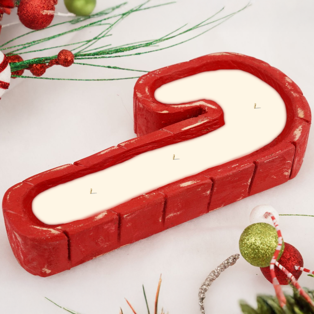 Candy Cane Wooden Candle Red - Candy Cane Bliss *CM