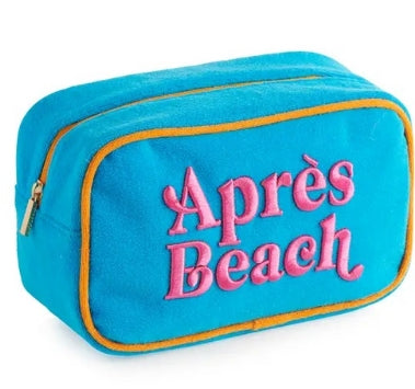 Cabana Après Beach Medium Zip Pouch Aqua