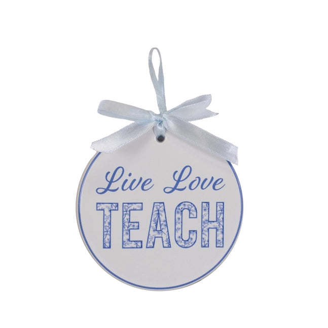 Aldridge Teach Ornament White/Blue