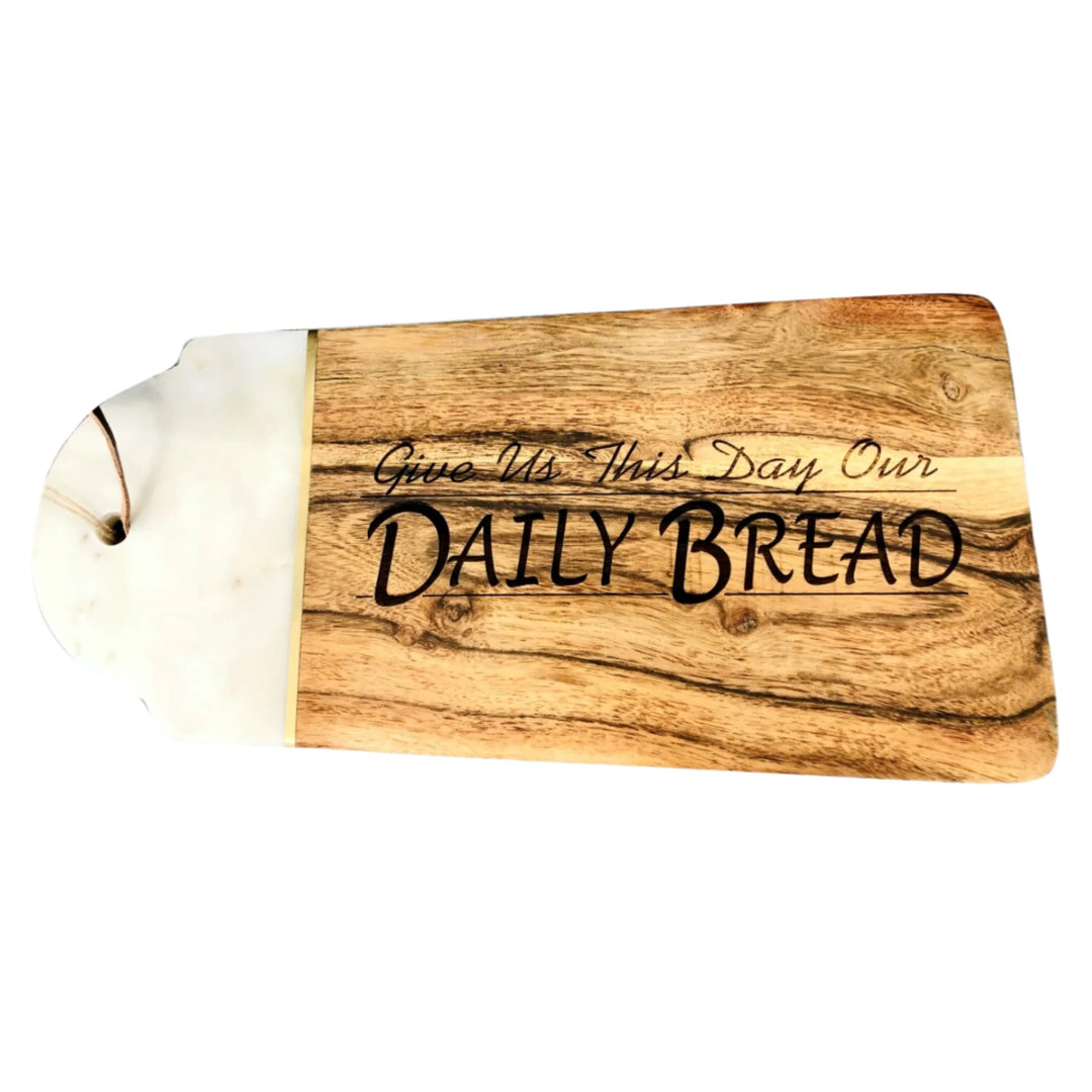 Cutting Board Marble Wood Daily Bread