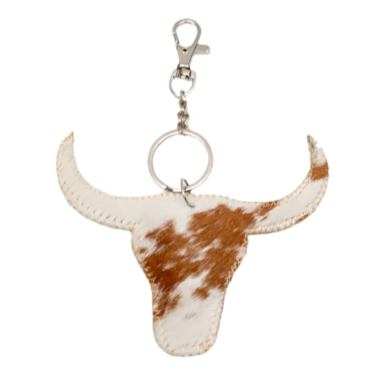 Longhorn Hide Keychain Clip Brown Jersey