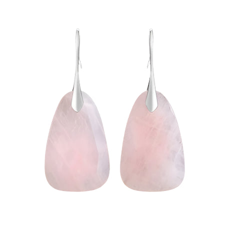 rose quartz protection drop earrings