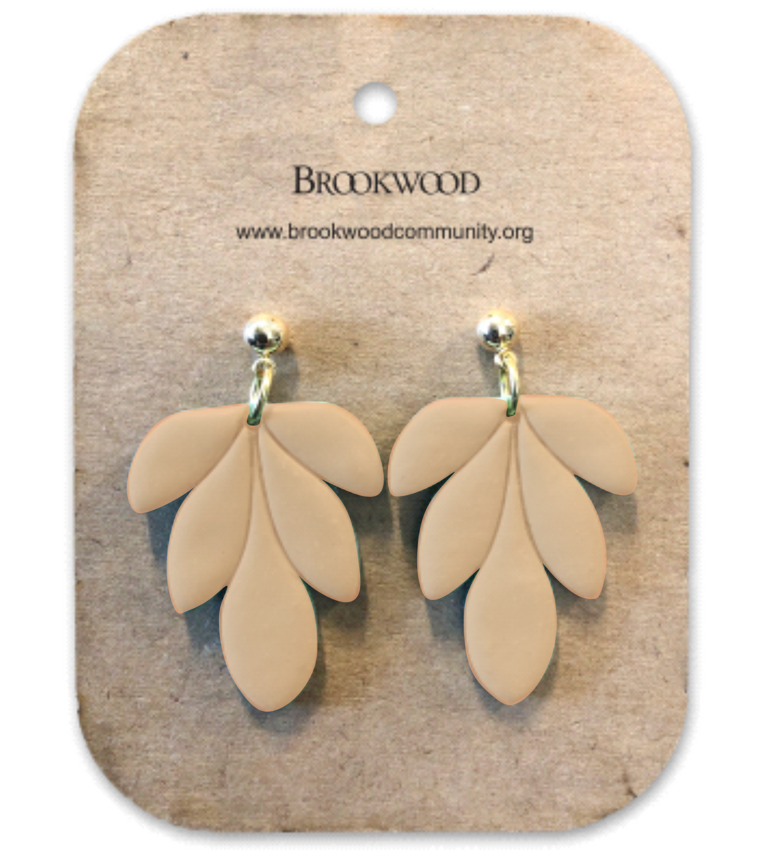 Tan Long 5 Leaf Earrings *CM