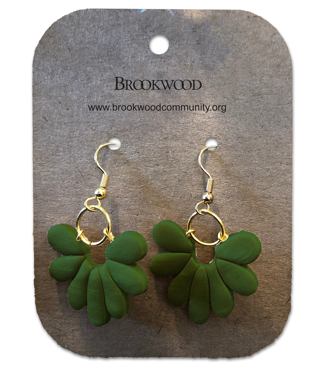 Green 7 Leaf Earrings *CM