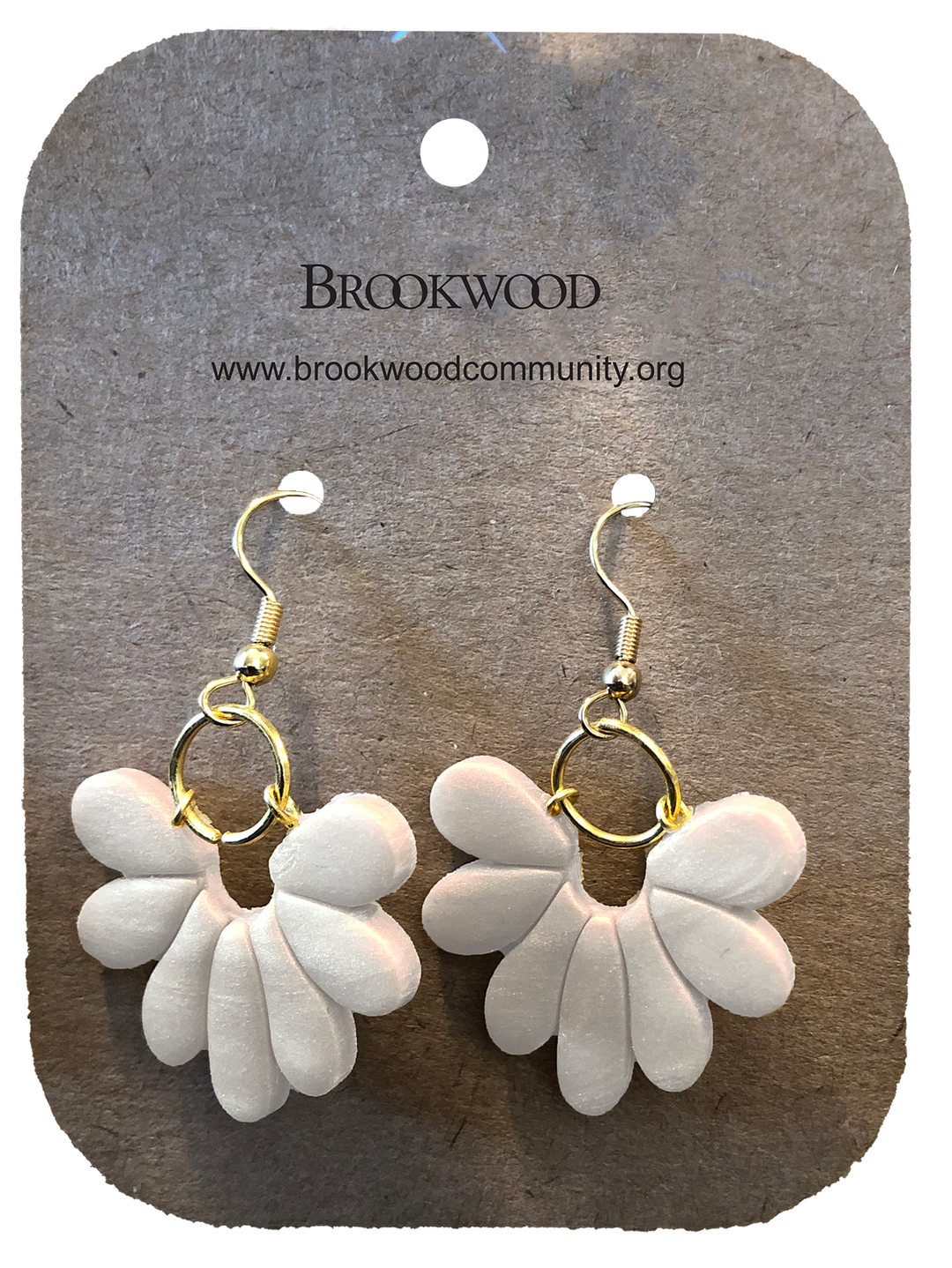 White 7 Leaf Earrings