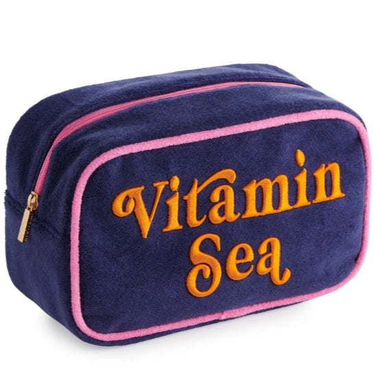 vitamin sea terry cloth shiraleah zipper bag terry cloth beach, bag
