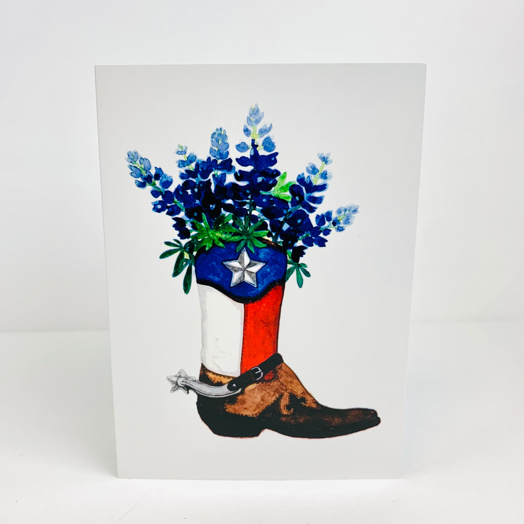 Note Card Texas Boot Bluebonnet - Pack of 5