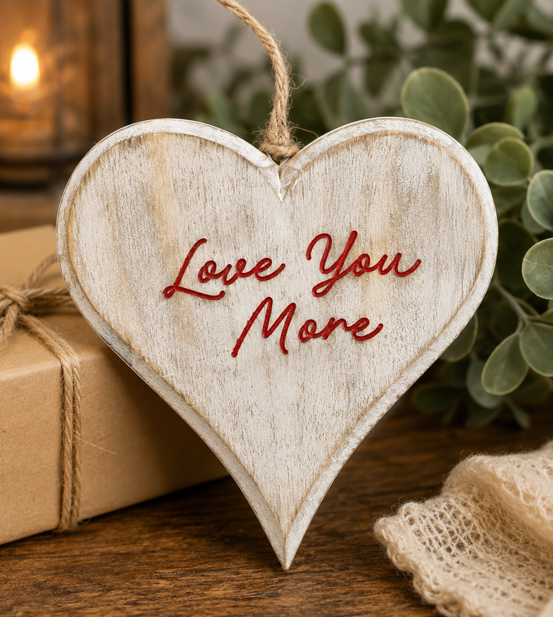 Love You More Hanging Heart