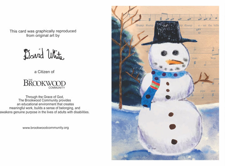 Card Music Notes Snowman Pack of 10 *CM