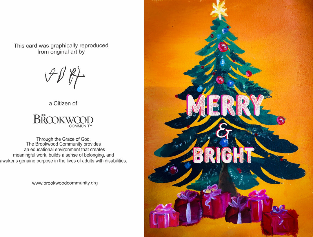 Card Merry & Bright Tree Pack of 10 *CM