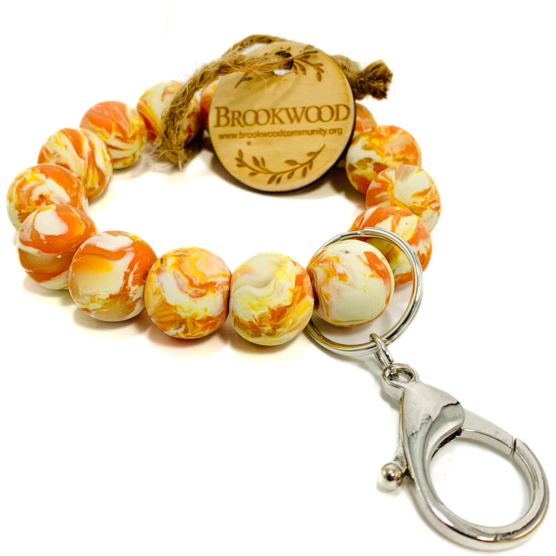 Key Chain Bracelet UT Orange/White