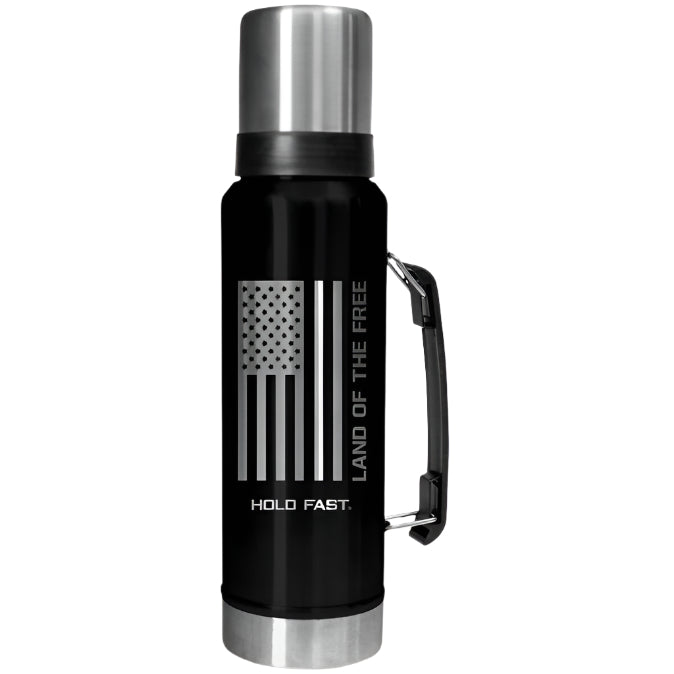 42 oz black land of the free tumbler mens thermos 