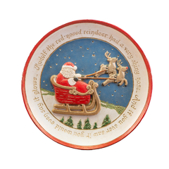 Comfort Bowl Santa Sleigh and Reindeer Red
