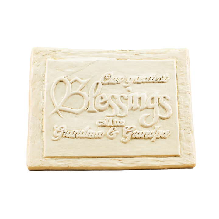 Plaque Blessings Grandma & Grandpa White *CM