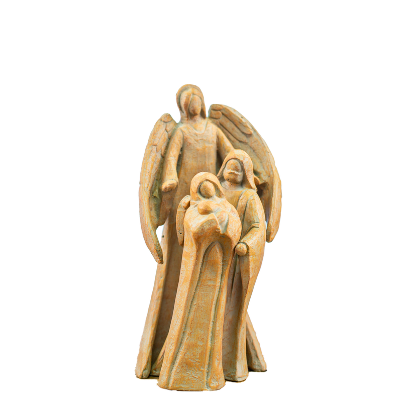 Nativity Holy Family 3 Piece Large Green Rust