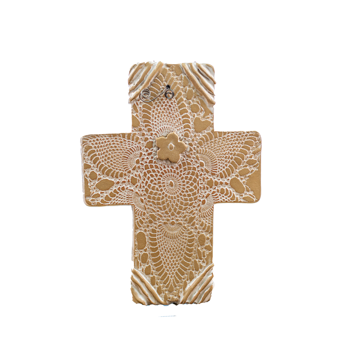 Cross Ceramic  Doily Brown