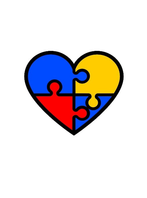 Card Autism Puzzle Heart Screen Print