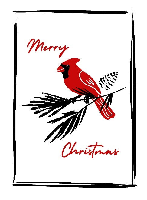 Card Christmas Cardinal Screen Print