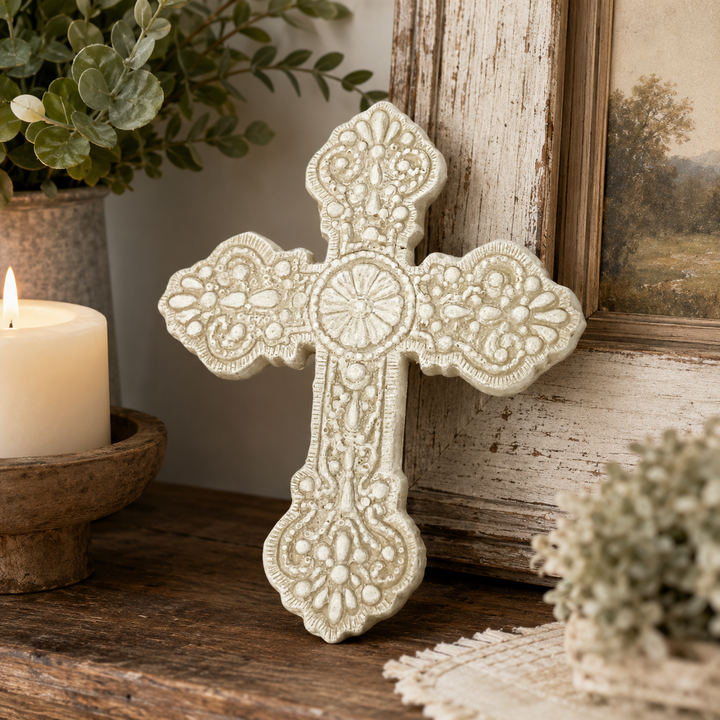 Cross Flower Circle Driftwood *CM