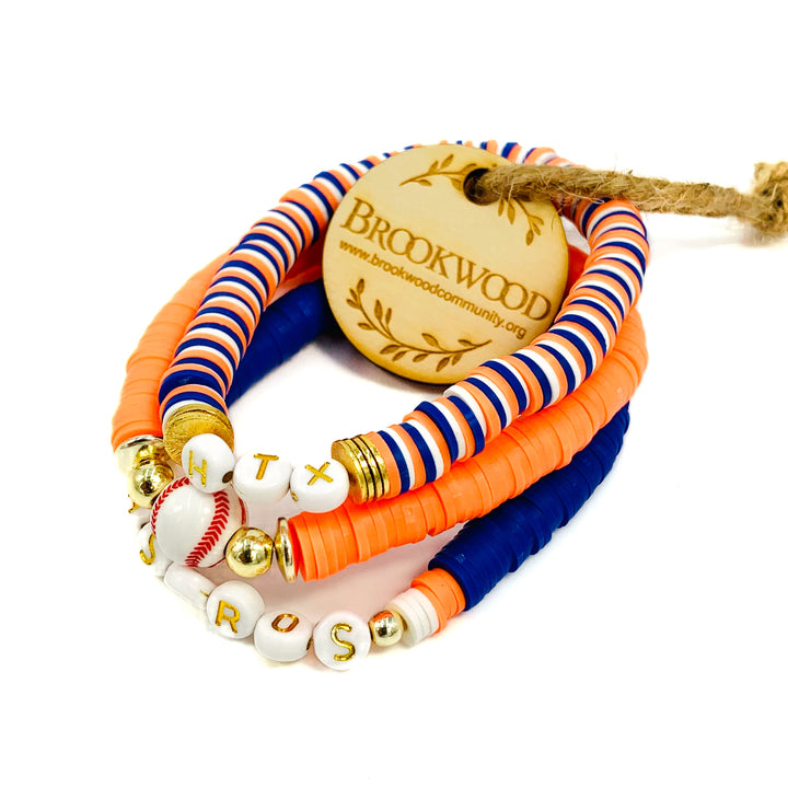 Bracelet Heishi Bead Astros Set of 3  *CM