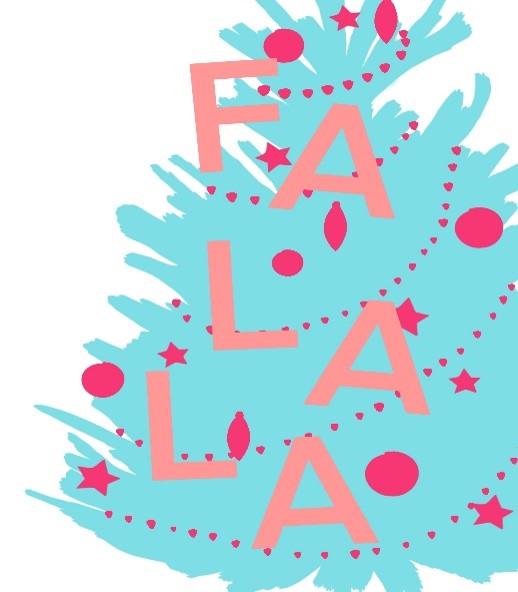 Card Christmas Fa-la-la Screen Print *CM