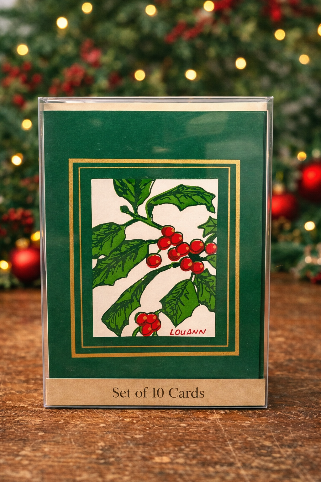 Card Classic Holly Pack of 10 *CM