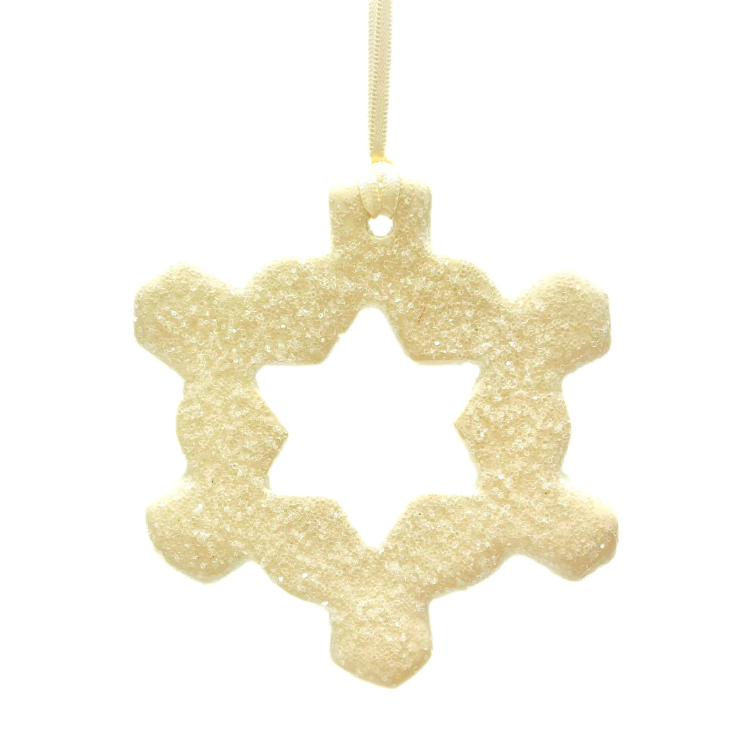 Ornament Cutout Snowflake Sugared White