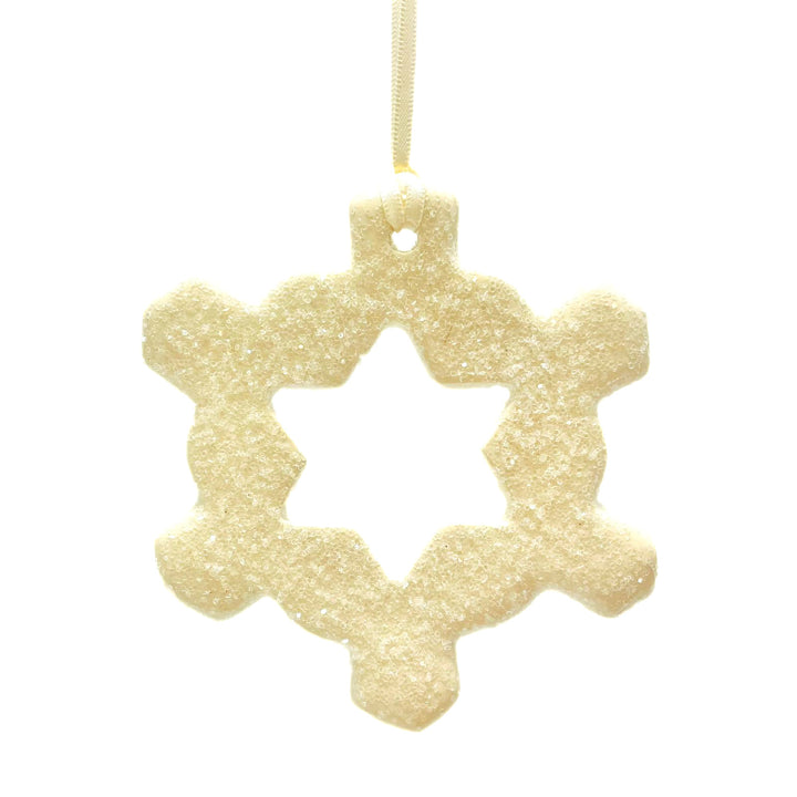 Ornament Cutout Snowflake Sugared White