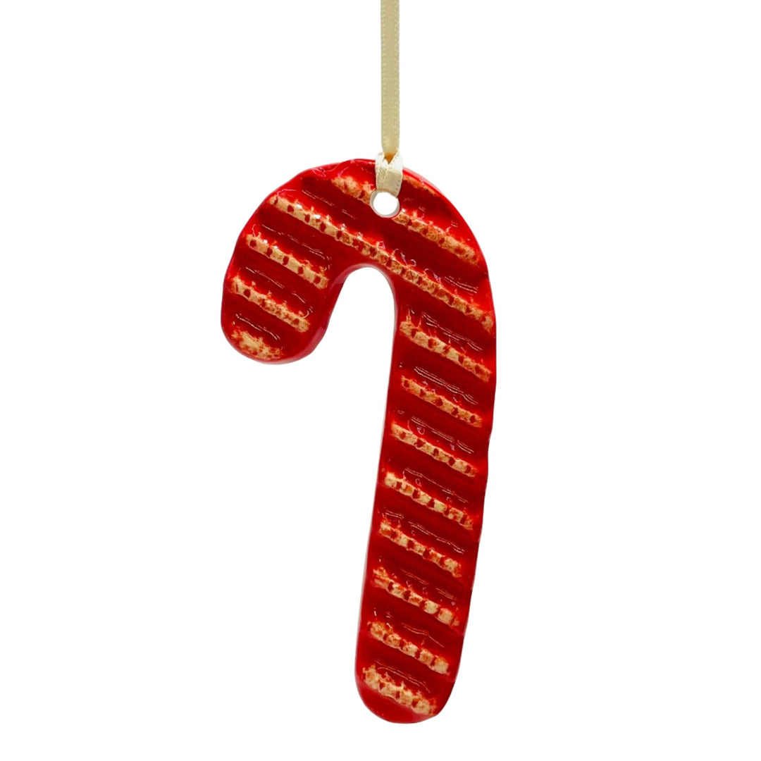 Ornament Candy Cane Stripes Texture Red