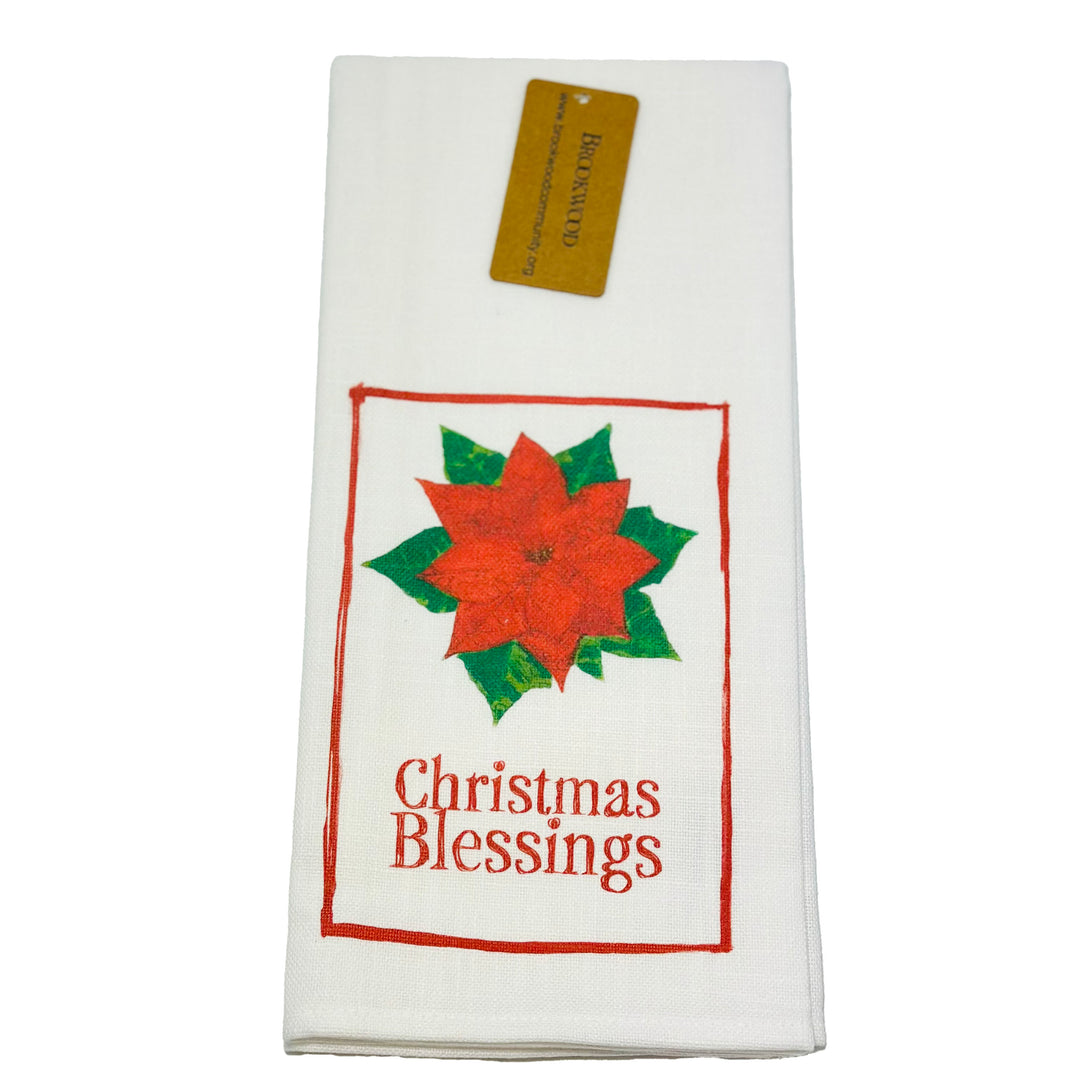 Towel Poinsettia Christmas Blessings