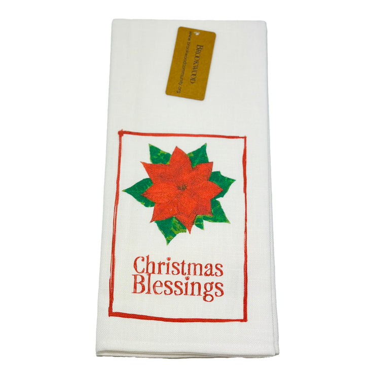 Towel Poinsettia Christmas Blessings *CM
