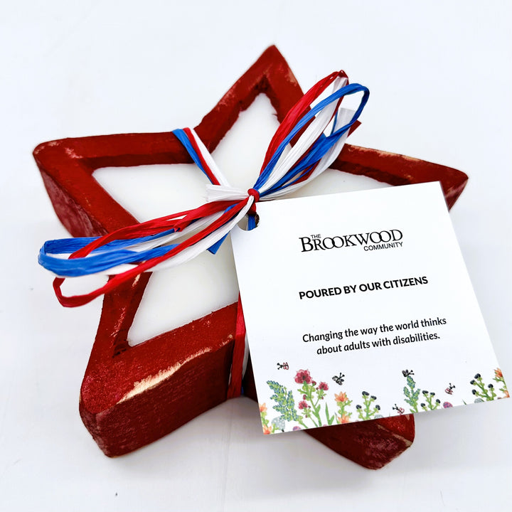 Candle Wooden Star Red *CM