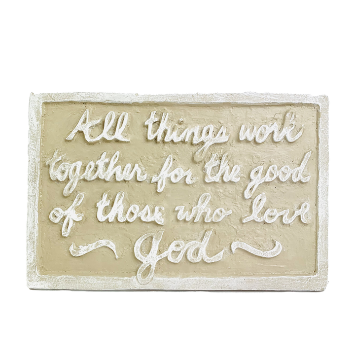 Plaque All Things Work Driftwood *CM