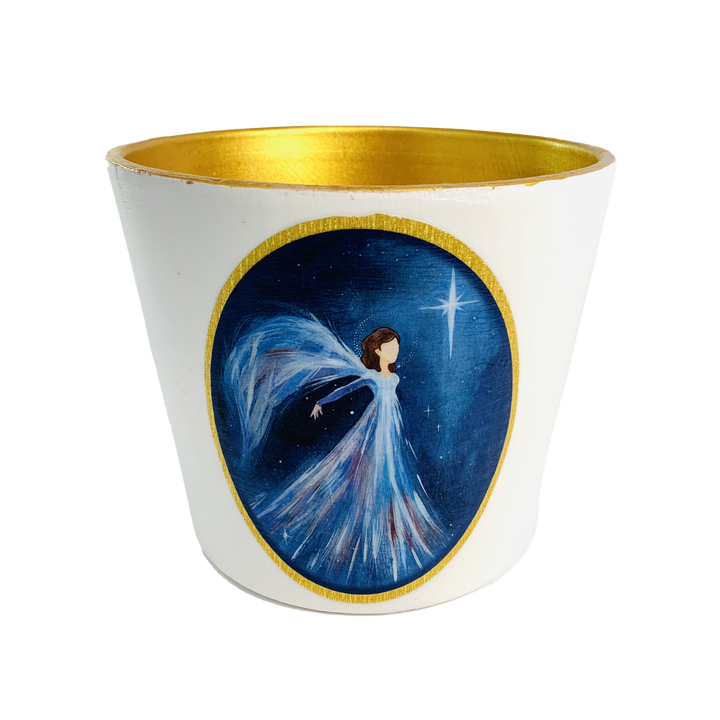 Planter Christmas Angel Blue *CM