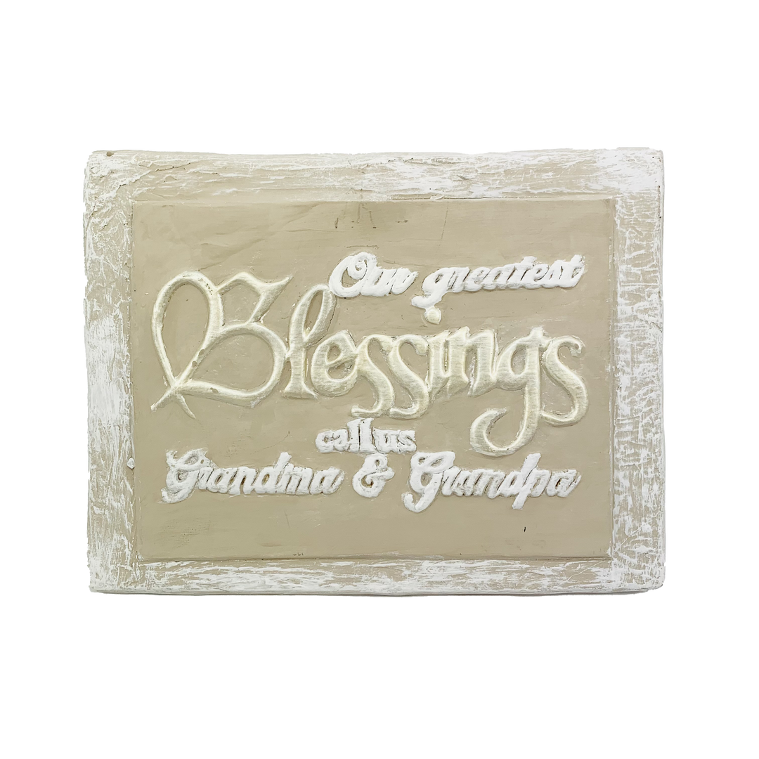 Plaque Blessings Grandma & Grandpa Driftwood