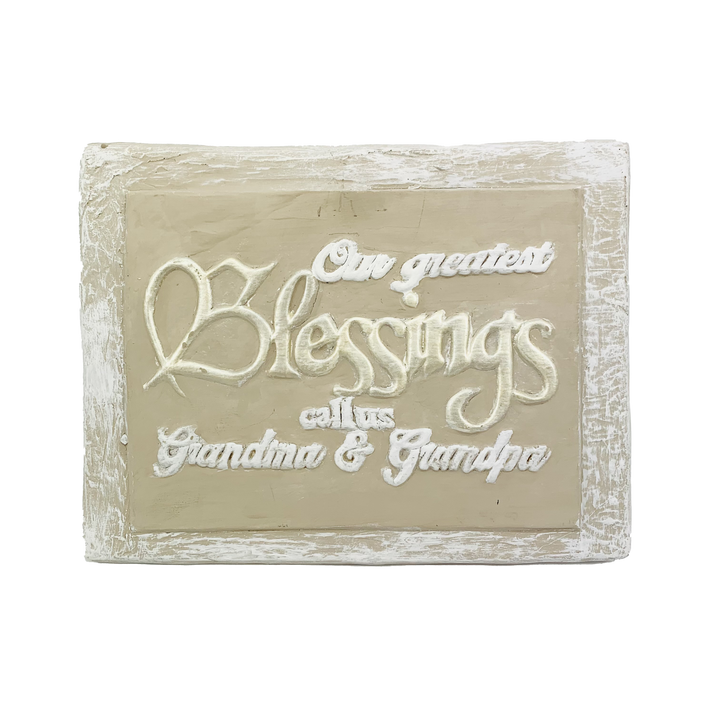 Plaque Blessings Grandma & Grandpa Driftwood *CM