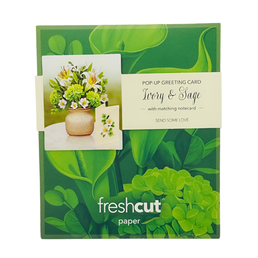 ivory and sage fresh cut mini cards
