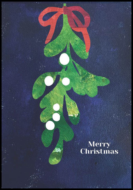 Card Mistletoe Merry Christmas - Pack of 5