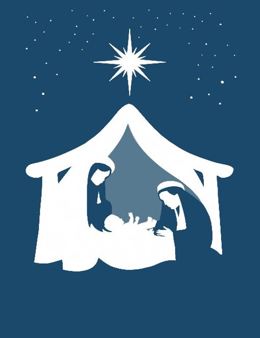 Card Christmas Nativity Screen Print
