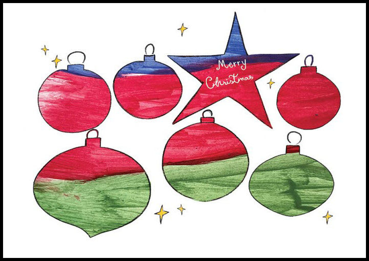Card Ornaments Merry Christmas - Pack of 5