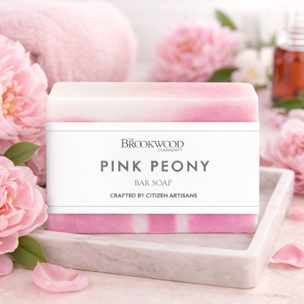 pink peony  bar soap