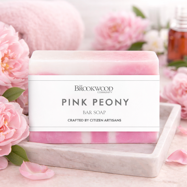 pink peony  bar soap