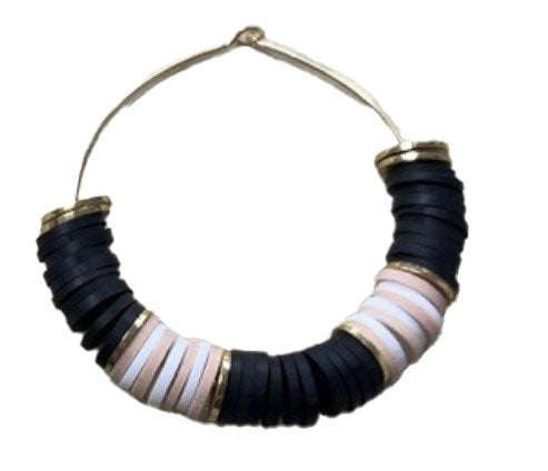 Earrings Heishi Beads Black Neutral