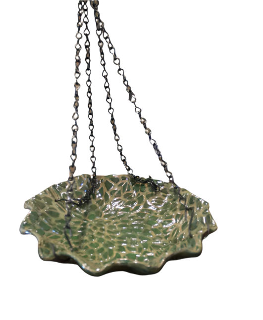 Bird Bath Wavy Green *CM