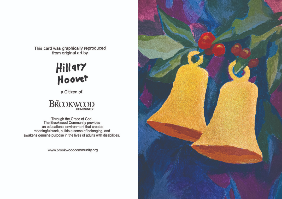 Card Christmas Holly Bells Pack 10